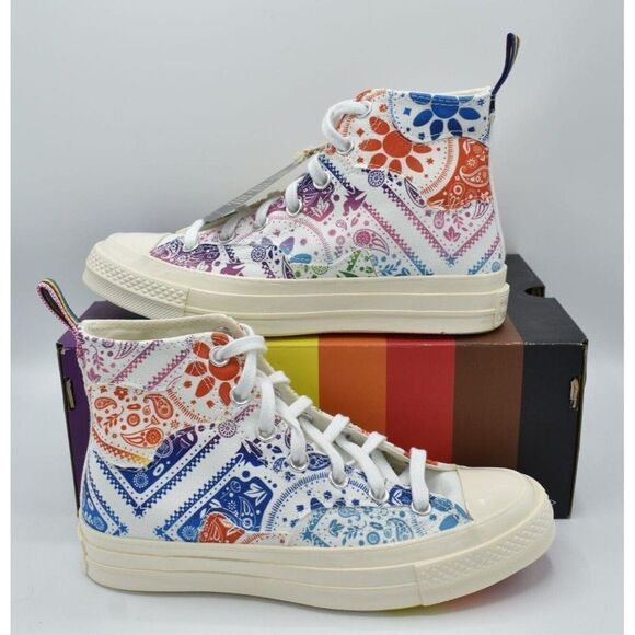 Converse Womens Size 7.5 Chuck 70 Hi Top Multicolored Unity Pride Shoes Sneakers - Picture 4 of 11